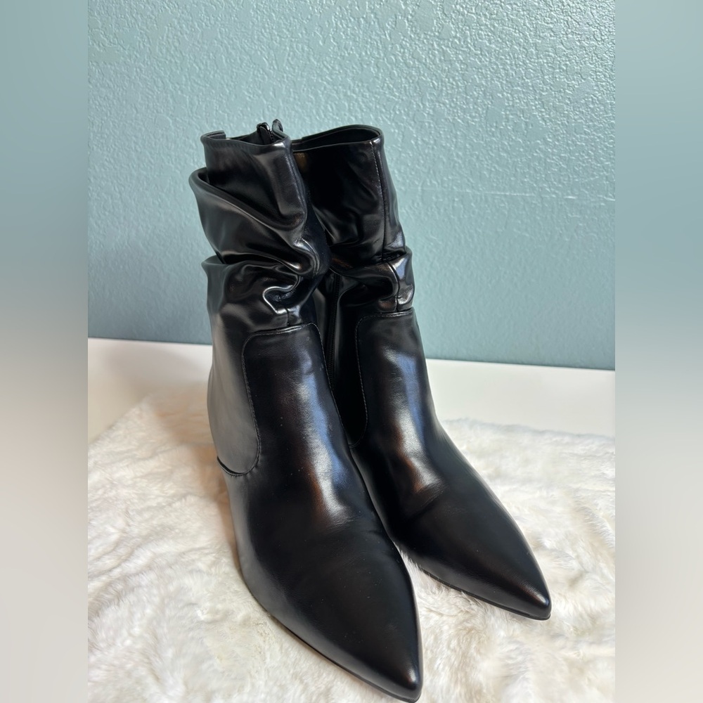 Coutgo Slouchy Ankle Boots – Pointed Toe Kitten Heel – Side Zip – Size 10 – NIB